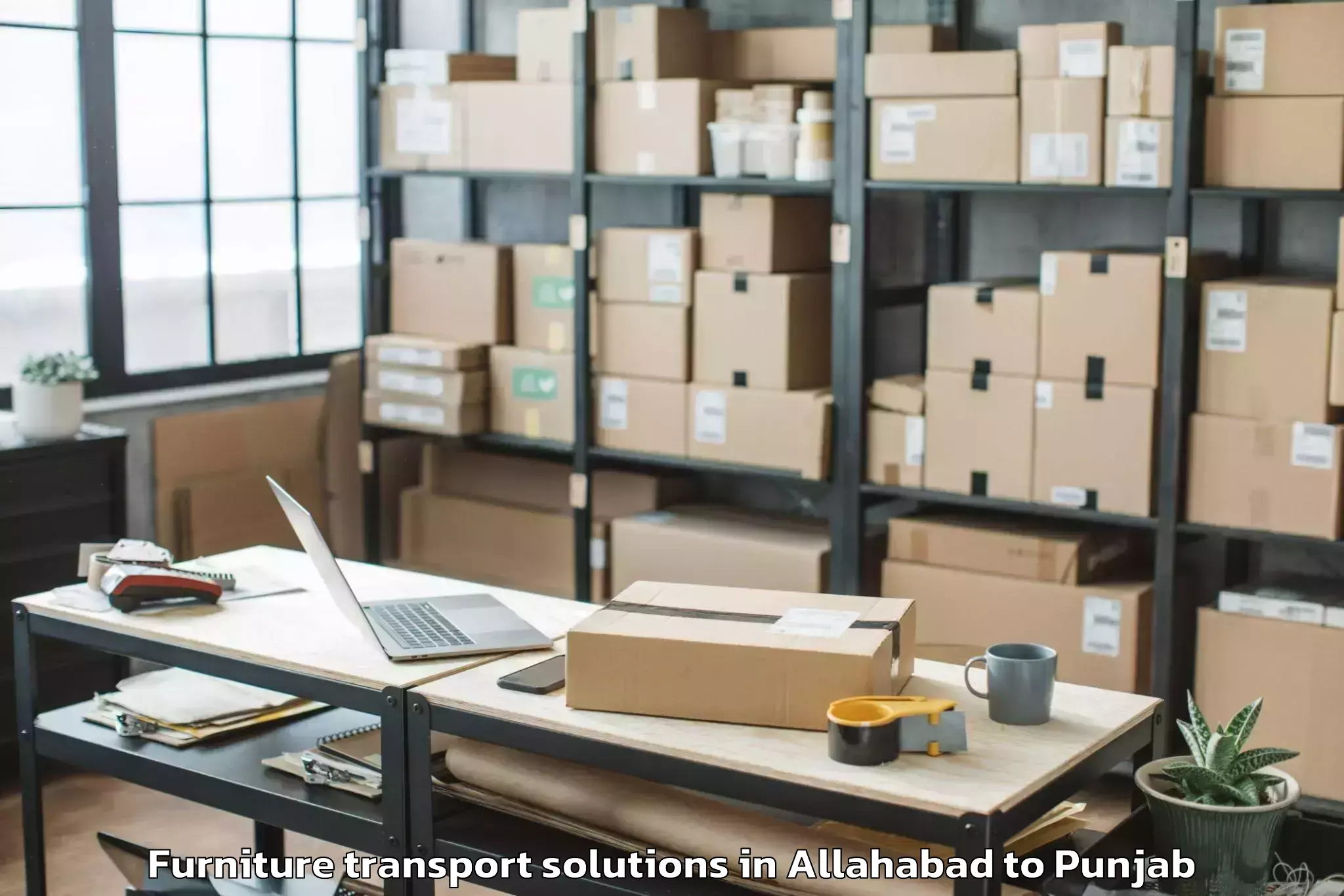 Affordable Allahabad to Nurpur Kalan Furniture Transport Solutions